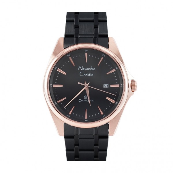 Alexandre Christie AC 8661 Rosegold Black Man MDBBRBA